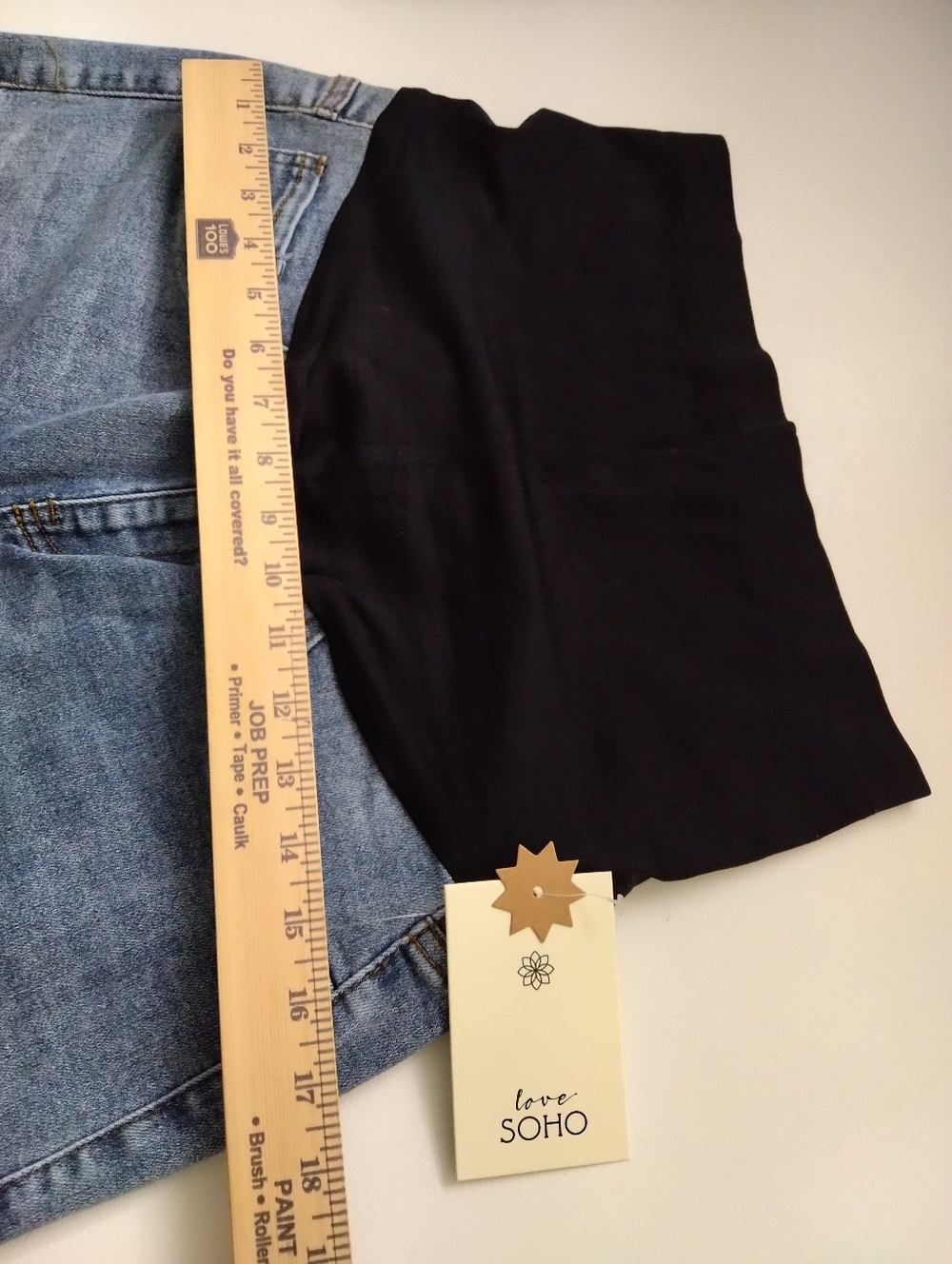 Love Soho Maternity Denim Shorts with Black Elastic Waistband New Size XL - Picture 4 of 4